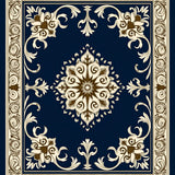 Elegant Damask Scroll Vintage Inspired Baroque Emblem(Blue)