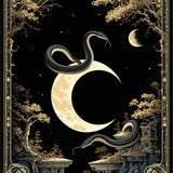 Mystical Moonlit Serpent Design(Black)
