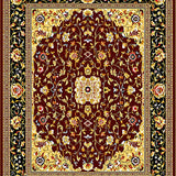 Classic Vintage Floral Area Featuring Burgundy and Mustard Accents(Red)