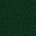 Botanical Vine Cascade with Flowing Leaf Motifs (Green) - ODIKA