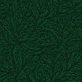 Botanical Vine Cascade with Flowing Leaf Motifs (Green) - ODIKA