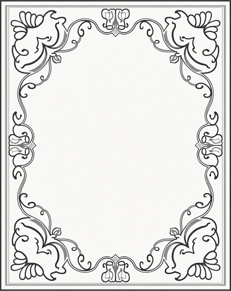 Faded Rococo Filigree with Subtle Ornamental (Black) - ODIKA