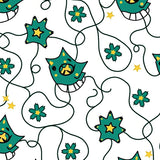 Bright Cat Figure with Festoon String Lights and Playful Sparkle Accents(Teal)