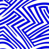 Abstract Chevron Zigzag Design with Bold Striped Accents(Blue)