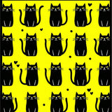 Stylish Modern Black Cat Artwork(Yellow)