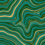 Abstract Fluid with Emerald Ripples and Iridescent Highlights (Teal) - ODIKA