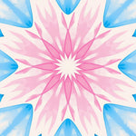 Abstract Floral Burst with Radiating Petals and Subtle Gradient Shifts (Blue) - ODIKA