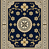 Tile Inspired Low Pile Easy Clean Traditional Design (Blue)