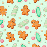 Charming Winter Sweets Motif Pair Delightful Seasonal Pastry Print(Green)