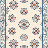 Celestial Bloom Abstract Floral Interlocking Medallion Motif (Beige)
