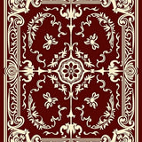 Vintage Damask Baroque Ornamental Scroll Design(Maroon)