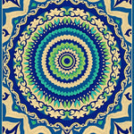 Sunset Breeze Abstract Medallion Symmetry (Blue) - ODIKA