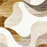 Chic Area with Artistic Beige and Coffee Swirl Design(Beige)