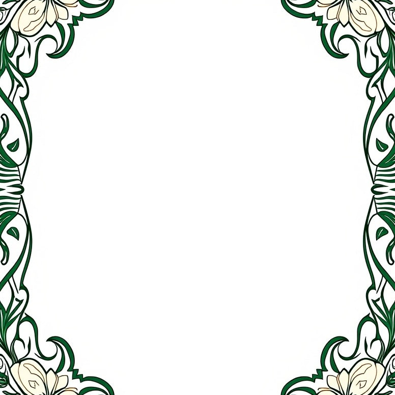 Elegant Botanical Vine Flourish (Green) - ODIKA