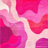 Chic Abstract Swirls Area Accent for Modern Home Decor(Pink)