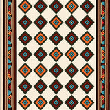 Lattice with Ethnic Border Details Slip Resistant(Brown)