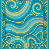 Bella Jersey Luxurious Trellis Lattice Wave Symphony(Blue)