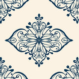 Classic Damask Swirl Motif Traditional Decorative (Ivory)