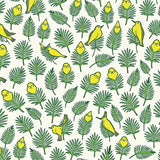 Leafy Canopy Songbird Haven Artistic Tapestry(Yellow)