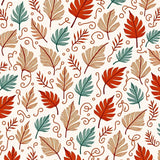 Abstract Autumn Leaf Cascade with Swirling Botanical Motifs(Orange)