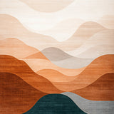 Ombre Cascade Interlocking Wave with Subtle Gradient Transitions(Beige)