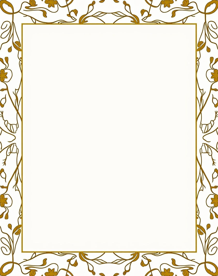 Oriental Lotus Blossom with Intricate Border Framework (White) - ODIKA