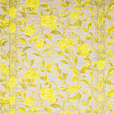 Lemon Zest Dream Round Bright Yellow & Beige Botanical Area(Yellow)