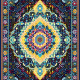 Geometric Multicolour Large Floor Art(Blue)