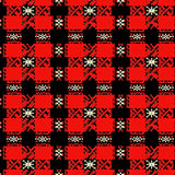 Nordic Holiday Patchwork with Fir Branch Detailing(Red)