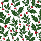 Holly Berry Vine Botanical Print Doormat Yuletide(Green)