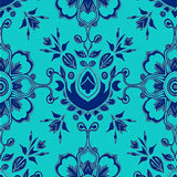 Enchanted Garden Botanical Paisley Whimsical Nature (Blue)