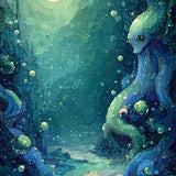 Marine Life Accent Sea Creature Art Decorative(Blue)