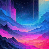 Dynamic Fluid Shape Motif(Blue)