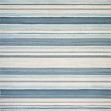 Farmhouse Braid Blue Beige Stripe Motif Rustic Woven(Blue)