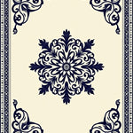 Traditional Medallion with Ornate Corner Flourishes (Beige) - ODIKA