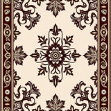 Floral Damask Inspired Layout with Ornamental Swirls(Beige)