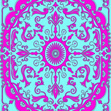 Vibrant Medallion Ornate Boho Trendy Fashionable Magnificent (Pink)