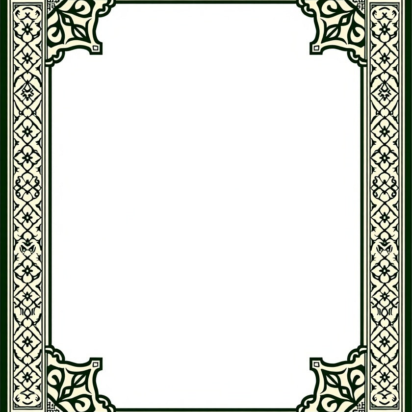 Medallion Mosaic with Intricate Border Design (Green) - ODIKA