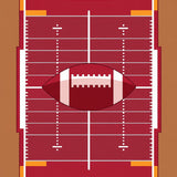 Football Field Yard Lines Hash Marks Ball Design(Red)