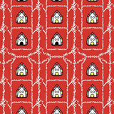 Whimsical Gingerbread Village Seasonal Decoration(Red)