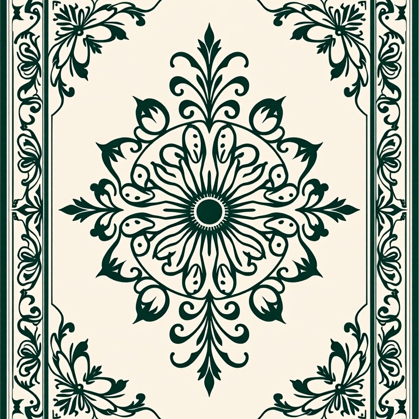 Aristocratic Baroque Weathered Blossom Tapestry (Green) - ODIKA