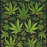 Humorous Stoner Decor Area Rug Cannabis Leaf Design Carpet for Front Door(Green)