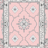Artisan Floral with Ornate Scrollwork and Petal Embellishments (Pink)