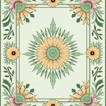 Vintage Botanical Medley Featuring Delicate Sunflower and Leaf Motifs (Yellow) - ODIKA