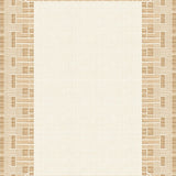 Basketweave Border Area with Subtle Chevron Lines and Neutral Tones Design(Beige)