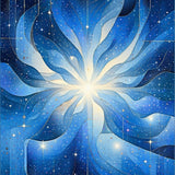 Geometric Galaxy Cosmic Design Blue and Silver(Blue)