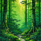 Whimsical Green Leaf Design(Green)