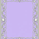Rococo Shell Cartouche with Ornamental Scroll Border Framework(Purple)
