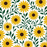 Sunburst Daisy Chain Design with Retro Cottage Aesthetics (Yellow) - ODIKA