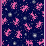 Celestial Beetle Constellation Map with Starry Night (Pink)